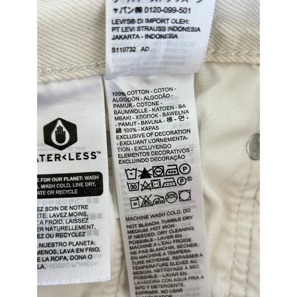 Levi’s Premium 501 Original Cropped Jeans White W24 L26 High Rise Staight Leg - Picture 9 of 12